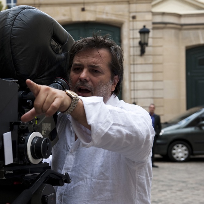 Sur le plateau du film <em>La conquête</em>