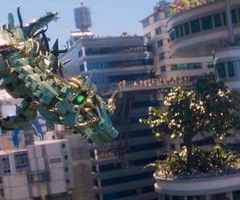 Une scène du film The LEGO Ninjago Movie