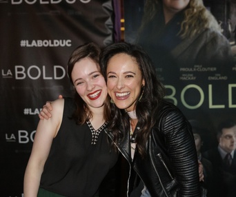 Sur le tapis rouge du film La Bolduc