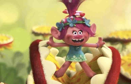 Une scène du film Trolls