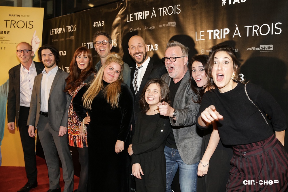 Sur le tapis rouge du film Le trip à trois
