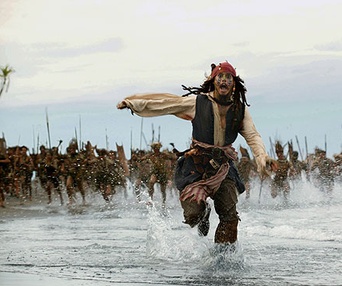 Scène du film Pirates des Caraïbes : Le coffre du mort