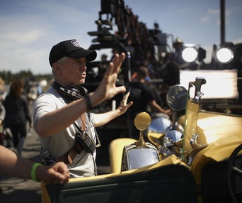 Sur le plateau du film The Great Gatsby