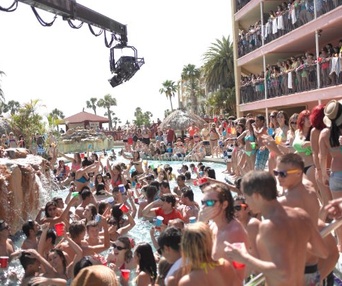 Sur le plateau du film Spring Breakers