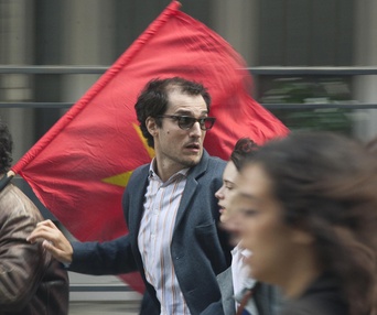 Une scène du film Le Redoutable