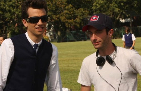 Jay Baruchel et Jacob Tierney sur le plateau du film Le Trotski