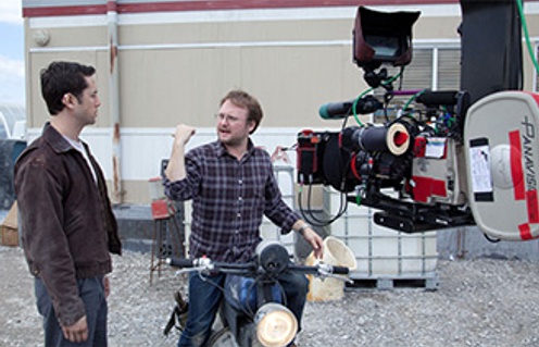 Rian Johnson sur le plateau de Looper