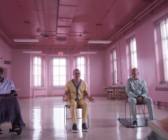 Une scène du film Glass