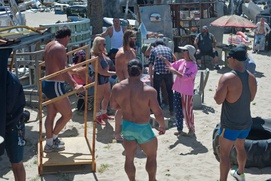 Sur le plateau du film The Bad Batch