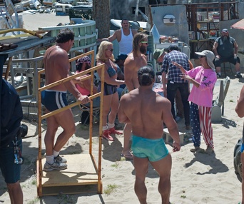 Sur le plateau du film The Bad Batch