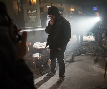 Sur le plateau du film The World's End