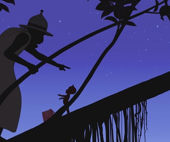 Une scène du film Kirikou et les hommes et les femmes