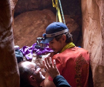 Sur le plateau du film 127 Hours