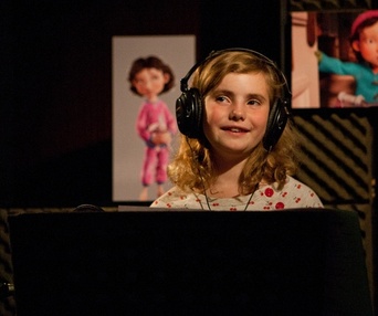 Dans le studio d'enregistrement du film Arthur Christmas