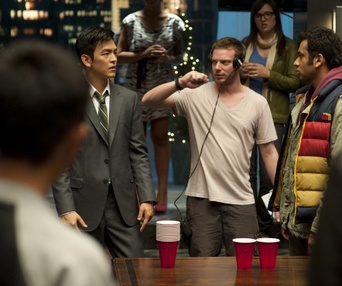 Sur le plateau du film A Very Harold & Kumar 3D Christmas