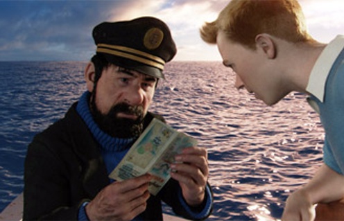 Une scène du film Les Aventures de Tintin