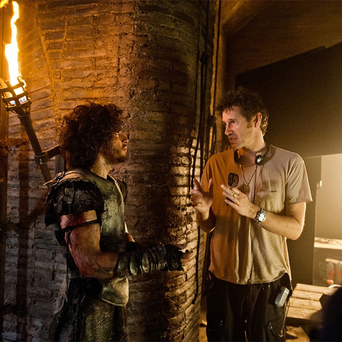 Sur le plateau du film <em>Pompeii</em>
