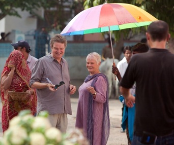 Sur le plateau du film The Best Exotic Marigold Hotel