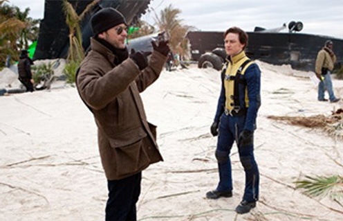 James McAvoy et Matthew Vaughn sur le plateau de X-Men: First Class