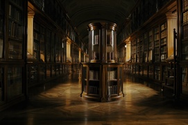Une scène du film Umberto Eco: La bibliothèque du monde Une scène du film Umberto Eco: La bibliothèque du monde