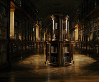 Une scène du film Umberto Eco: La bibliothèque du monde