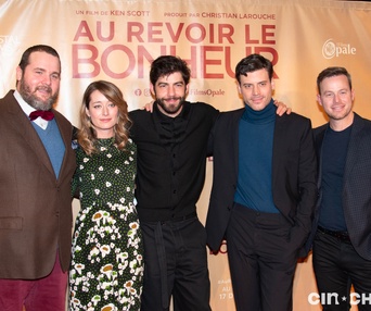 Sur le plateau du film Au revoir le bonheur