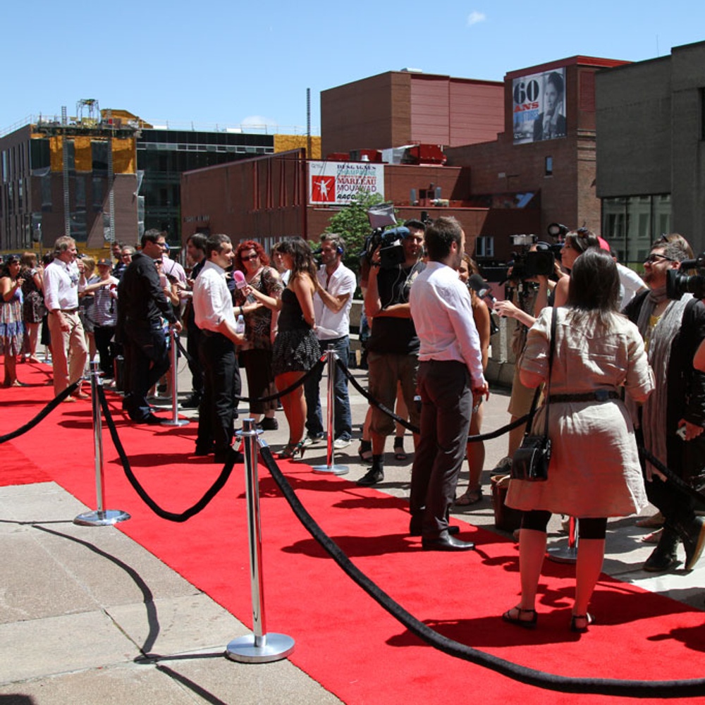 Sur le tapis rouge du film Le sens de l'humour