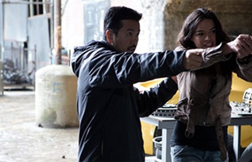Justin Lin et Michelle Rodriguez dans Furious 6