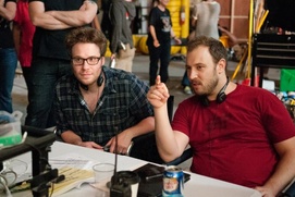Sur le plateau du film This Is the End