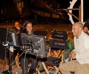 Sur le plateau du film Riddick