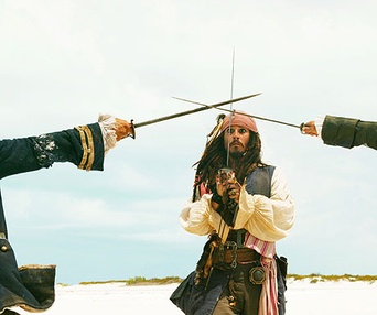 Scène du film Pirates des Caraïbes : Le coffre du mort