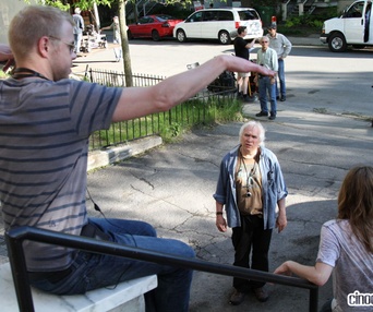 Sur le plateau du film Rose by Name
