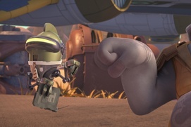 Une scène du film Ratchet and Clank Une scène du film Ratchet and Clank