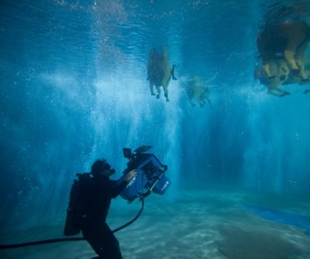 Sur le plateau du film Cirque du Soleil: Worlds Away
