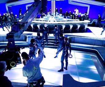 Sur le plateau du film TRON: Legacy