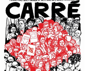 Affiche du film Carré rouge sur fond noir