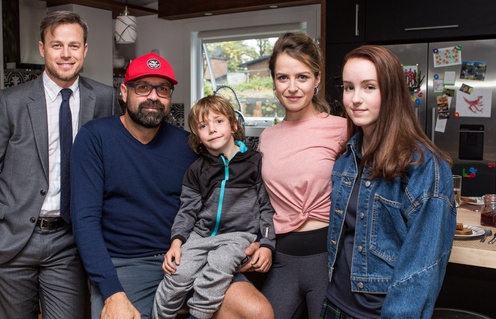 Sur le plateau du film Le guide de la famille parfaite