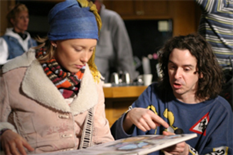 Isabelle Blais et Yves P. Pelletier lors du tournage de Les aimants