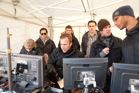 Sur le plateau du film Man on a Ledge