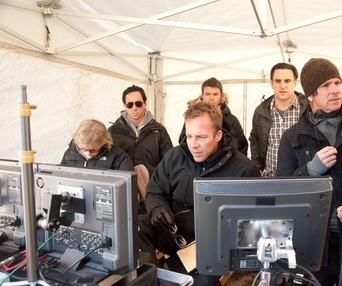 Sur le plateau du film Man on a Ledge