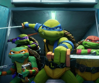 Une scène du film Teenage Mutant Ninja Turtles: Mutant Mayhem