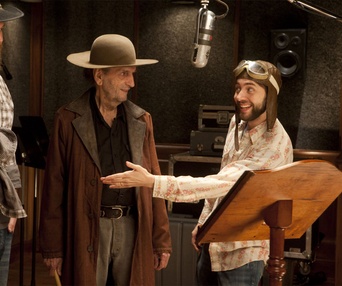 Dans le studio d'enregistrement du film Rango