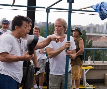 Sur le plateau du film The Karate Kid