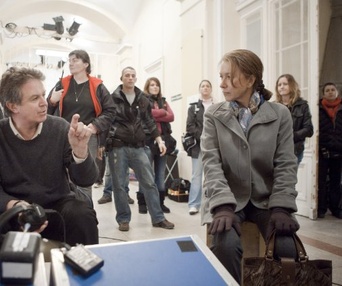 Sur le plateau du film The Debt