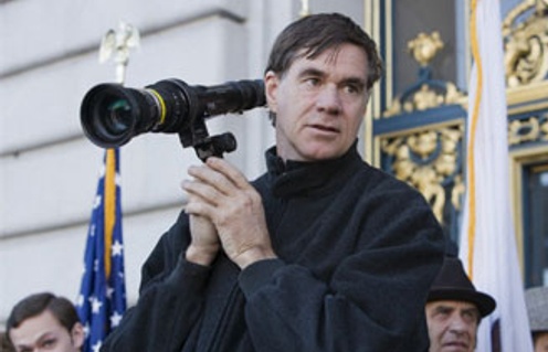 Gus Van Sant sur le plateau de Milk