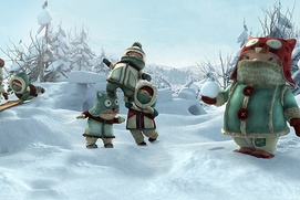 Une scène du film La guerre des tuques 3D Une scène du film La guerre des tuques 3D