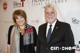 Sur le tapis rouge du film Hochelaga, Terre des âmes