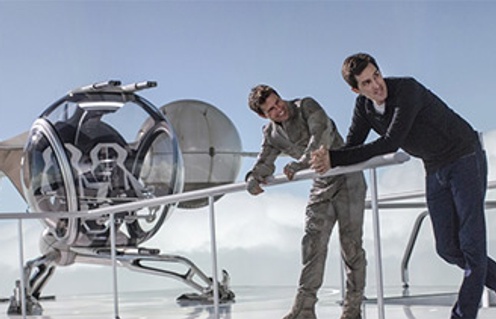 Tom Cruise et Joseph Kosinski sur le plateau du film Oblivion