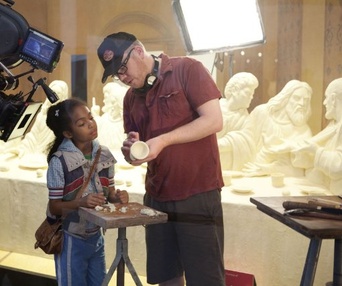 Sur le plateau du film Butter