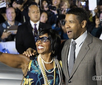 Sur le tapis rouge du film The Equalizer